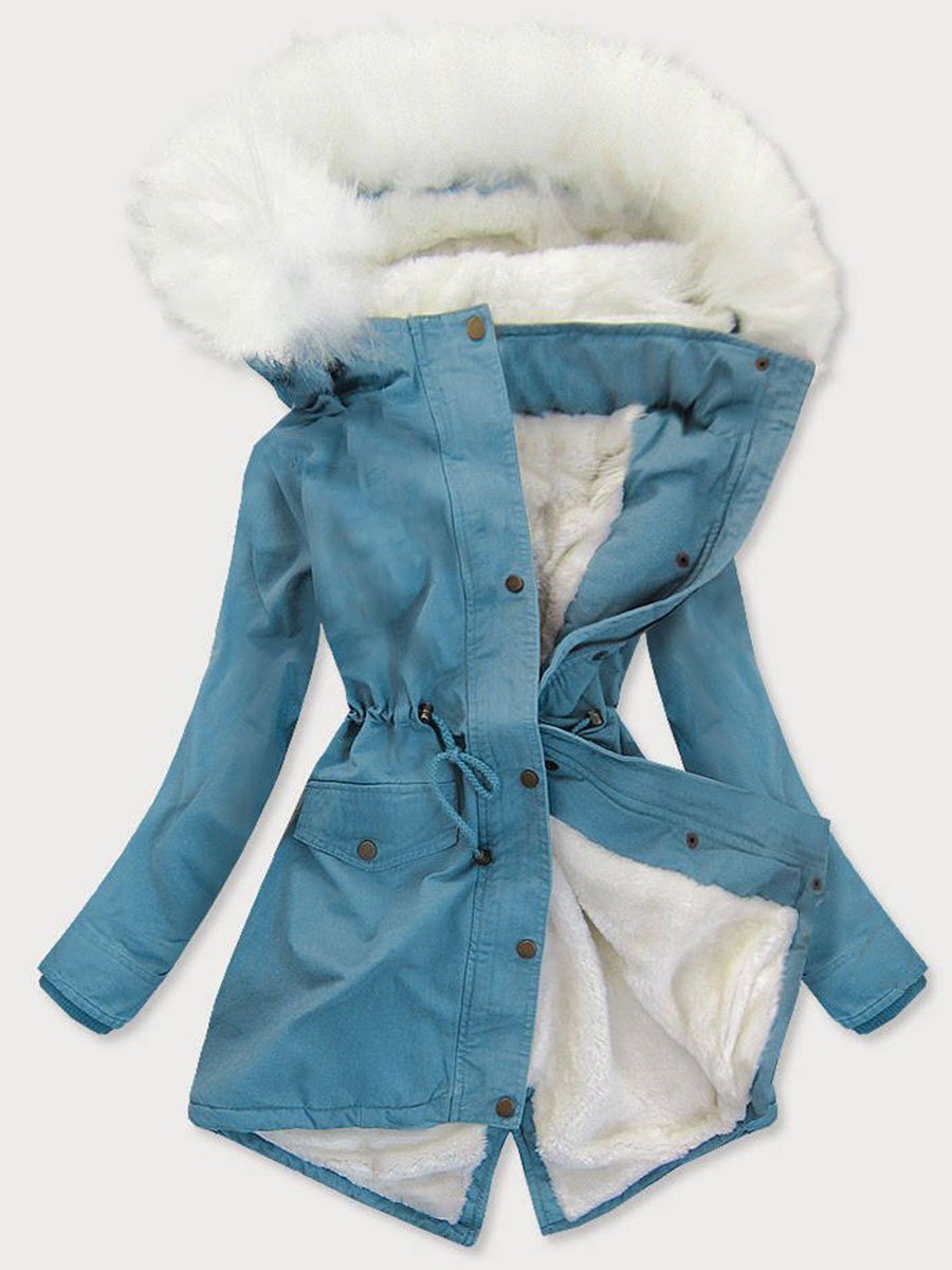 Blue - Veste rembourrée avec une doublure chaude en peluche